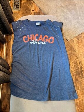 Carl Banks Chicago Bears Women's Navy Blue Stud Accent Tee